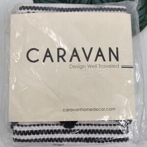 Caravan Black White Woven Boho Farmhouse Lightweight Kitchen Washable Home Rug
